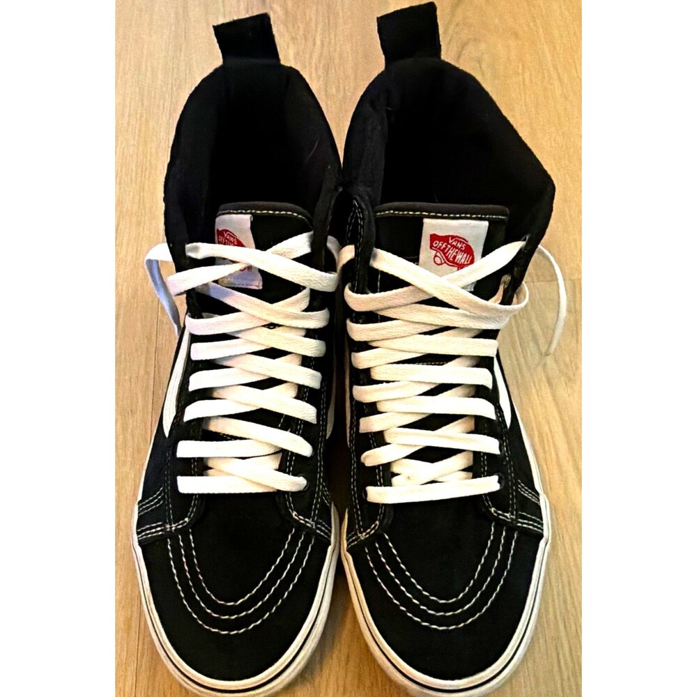 VANS Sk8-Hi Men’s High Top Sneaker Black White Solid Lace Up Size 10